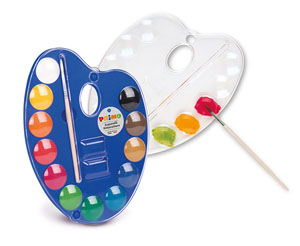 Primo WaterColour Set of 12, 25mm Dia - Heart Shaped Box and lid