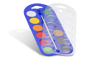 Primo WaterColours Set of 12, 25mm Dia - Box & Lid