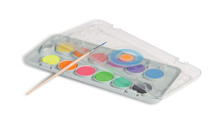 Primo Metallic & Flou WaterColour Tablet Set of 12, 1 Brush 