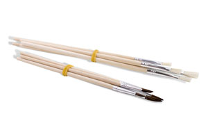 Primo Pro Set of 10x Paint Brushes Round & Flat - Hangable Case