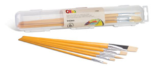 Primo Professional Set of 5x Paint Brushes Synthetic Hair - For Use Oil Paints