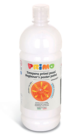 Primo Premium Poster Paint - 1000ml Bottle - White 1 Per Pack
