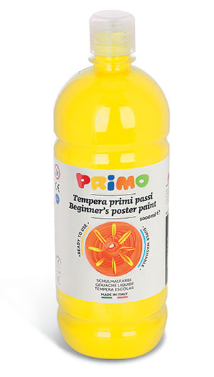 Primo Premium Poster Paint -1000ml Bottle - Primary Yellow 1 Per Pack
