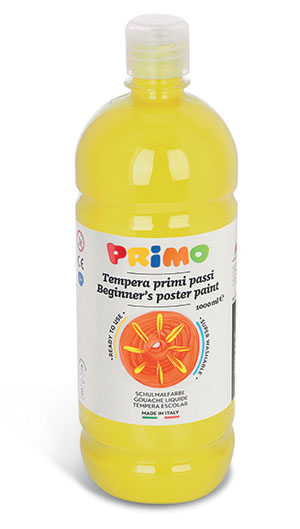 Primo Premium Poster Paint - 1000ml Bottle - Lemon Yellow 1 Per Pack