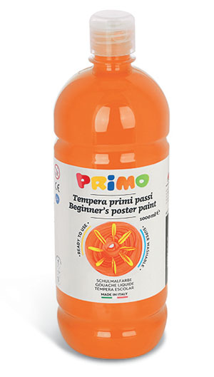 Primo Premium Poster Paint - 1000ml Bottle - Orange 1 Per Pack