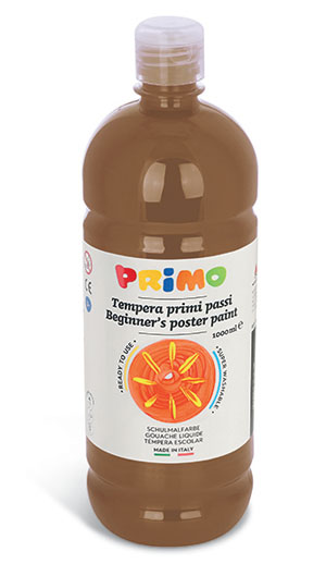 Primo Premium Poster Paint - 1000ml Bottle - Raw Umber 1 Per Pack