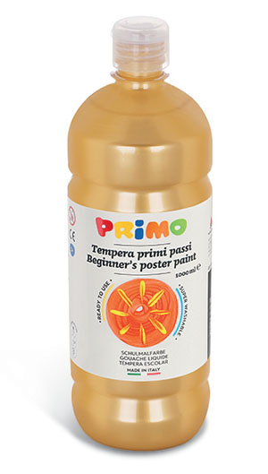 Primo Premium Poster Paint - 1000ml Bottle - Gold 1 Per Pack