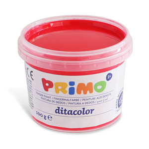 Primo Finger Paint 6x Tubs of 100gram - Carry Case
