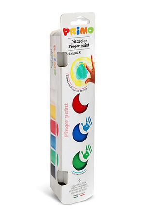 Primo Finger Paint 6x Pots of 25ml - Hangable Pack