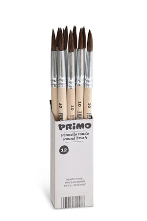 Primo Pony Hair Round Tipped Brush No.1 - 12x Per Pack