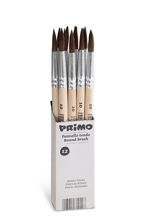 Primo Pony Hair Round Tipped Brush No.9 - 12x Per Pack