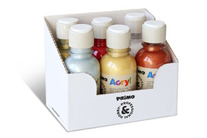 Primo 6x Assorted Textile Paints Fluorescent & Metal Primo 6x Assorted Textile Paints Fluorescent & Metal