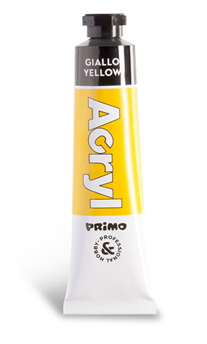 Primo Acrylic Paint Tubes 18ml, Primary Yellow - 1 Per Pack