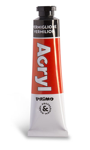 Primo Acrylic Paint Tubes 18ml, Vermillion - 1 Per Pack
