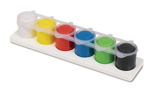 Primo Acrylic Paint 6x Pots of 25ml, Mix Tray - Hangable Pack