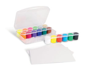 Primo Acrylic Paint Set, 18 x 25ml Pots, 2 Canvas - 1 Carry Case