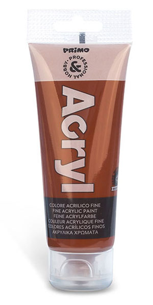 Primo Premium Acrylic Paint 75ml, Burnt Siena - 1 Per Pack