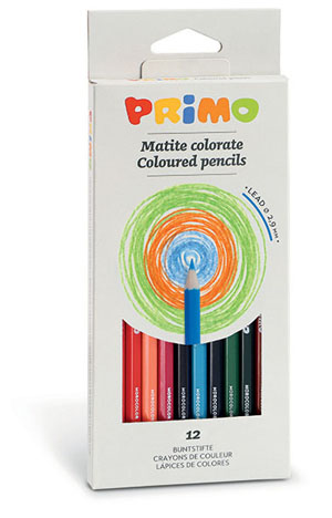 Primo Lacquered Colouring Pencils 3mm Dia - 12x Assorted Pack