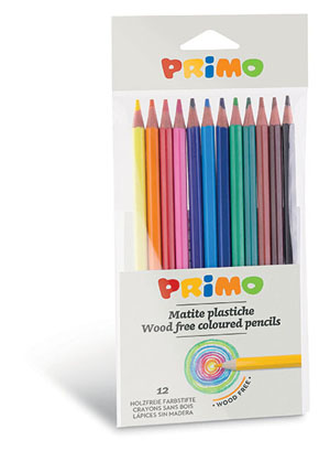 Primo Plastic Colouring Pencils - 12x Assorted Pack