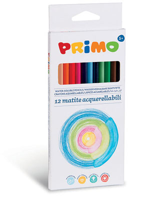 Primo Water-Soluble Colouring Pencils 3mm Dia - 12x Assorted Pack
