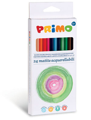 Primo Water-Soluble Colouring Pencils 3mm Dia - 24x Assorted Pack