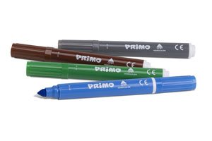 Primo Jumbo Fibre-Tip Pens 8mm Dia - 12x Assorted Pack