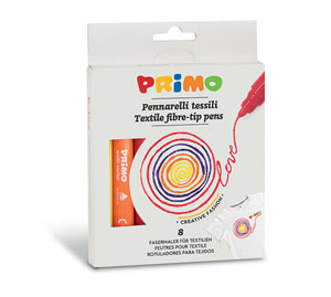 Primo Textile Markers 8x Assorted Jumbo - 8x Per Pack