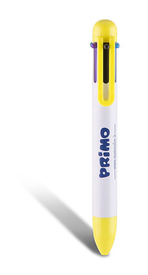 Primo 6x Colour Ball Point Pen - 1x Per Blister Pack