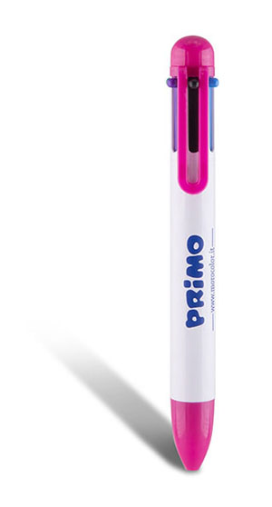 Primo 6x Colour Ball Point Pen - 1x Per Blister Pack