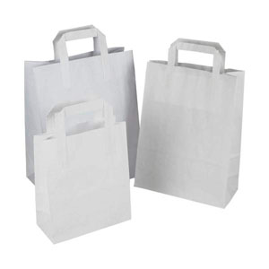 Medium White Shopping Bags 8.5
