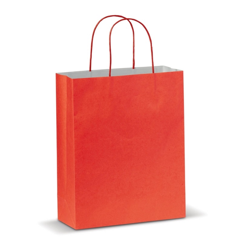 Luxury Red Paper Bags - Medium Twist Handle - 50x Per Pack