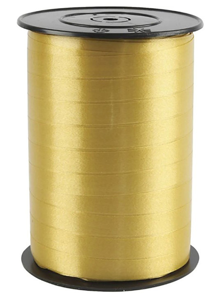 Curling Ribbon Gold Glossy - 10mm x 250m  - 1x Roll Per Pack