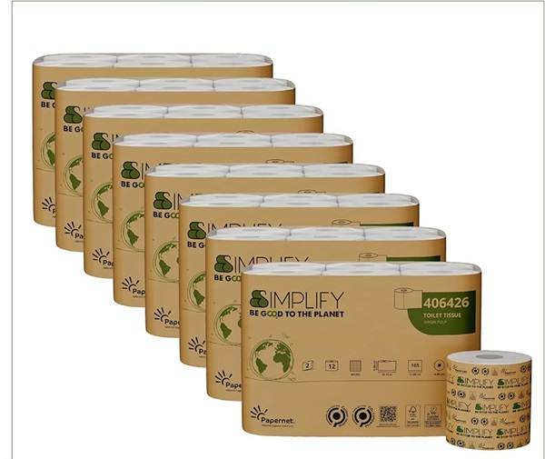 Simplify Eco 2ply Toilet Tissue Rolls - 96x Rolls Per Case