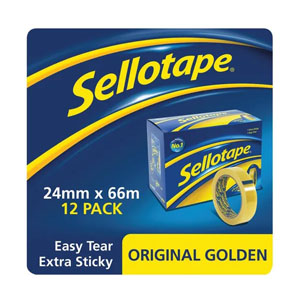 Sellotape Original Golden Tape 24mmx66m - 1x Roll Per Pack