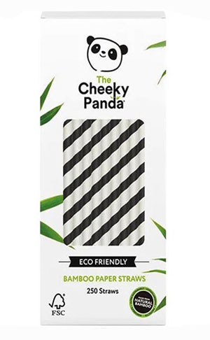 Cheeky Panda Bamboo Black and White Straws - 250 Per Pack