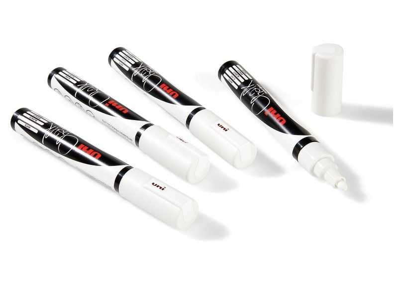 Uni-Ball UniChalk Chalk Marker Medium White - 4 Per Pack Uni-Ball UniChalk Chalk Marker Medium White - 4 Per Pack