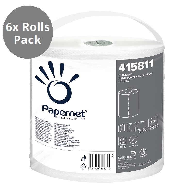 White Centrefeed Rolls 2Ply 185mm x 135 Metres - 6x Per Pack
