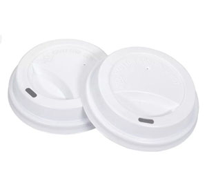 8oz White - Sip Cup Lids - Polystyrene Lids - 100x Per Pack