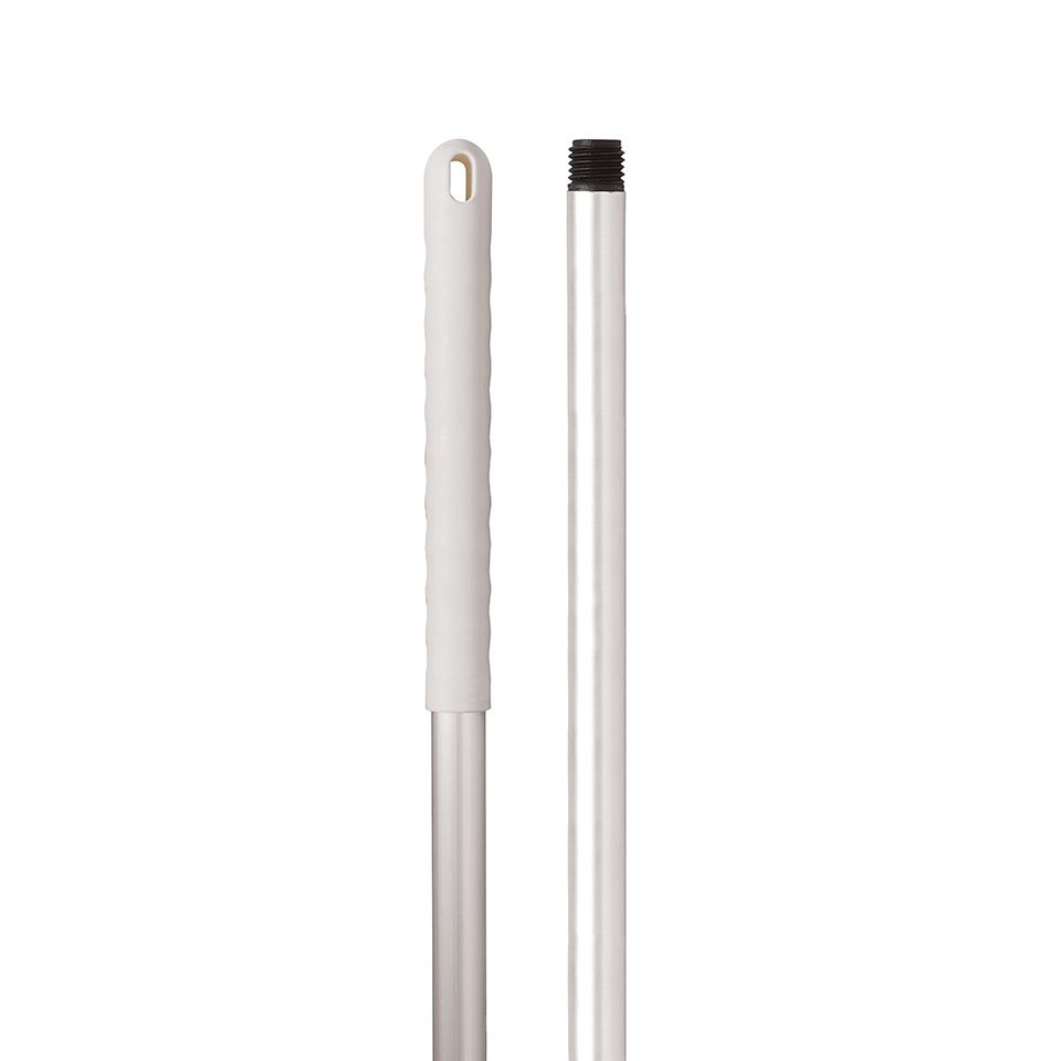 White Aluminum Brush Handle - 1.4 Metre - White Grip
