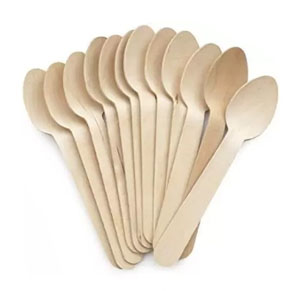 Wooden Desert Spoon Biodegradable Cutlery - 100x Per Pack