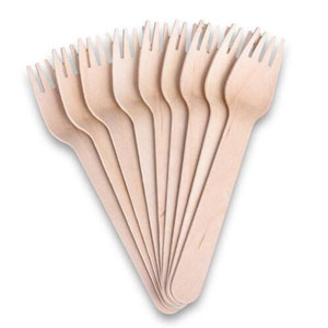 Wooden Forks Biodegradable Cutlery - 100x Per Pack