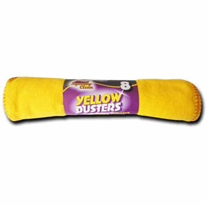Squeaky Clean Yellow Dusters - 8 Per Pack