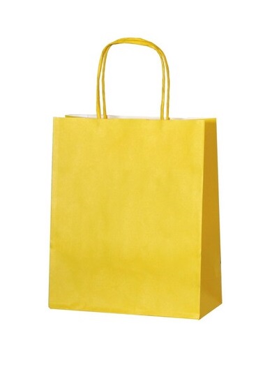 Luxury Yellow Paper Bags - Small Twist Handle - 50x Per Pack