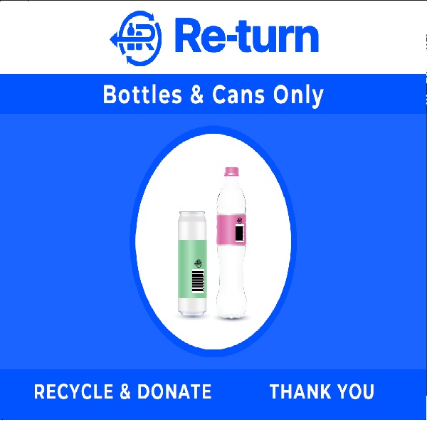 Blue Bin Label A5 - Bottles & Cans Blue - 1x Per Pack