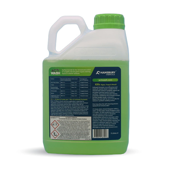 Acti-Wash Exterior Wall Cleaner 5 Litre - 1x Per Pack