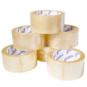 Masterline Grade B  Packaging Tape 48mm x 66m Clear - 6x Rolls Per Pack