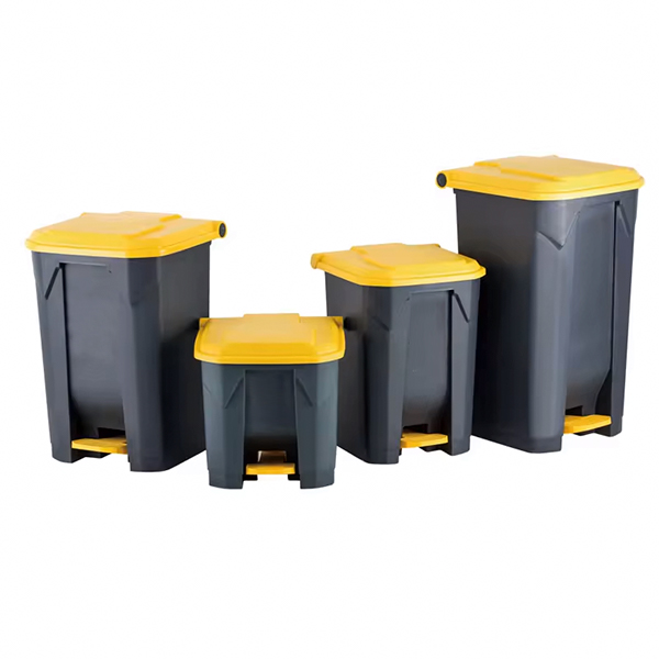 Waste Pedal Bin 68 Litre Grey & Yellow - 1x Per Pack