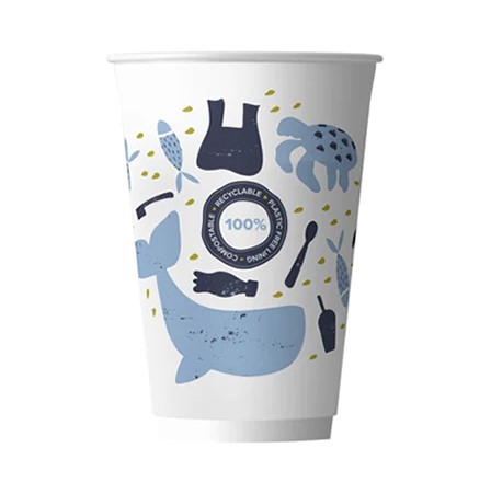 8oz Compostable Aqueous Double Wall Cups - 25 Per Pack