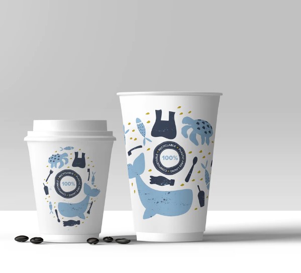 8oz Compostable Aqueous Double Wall Cups - 25 Per Pack