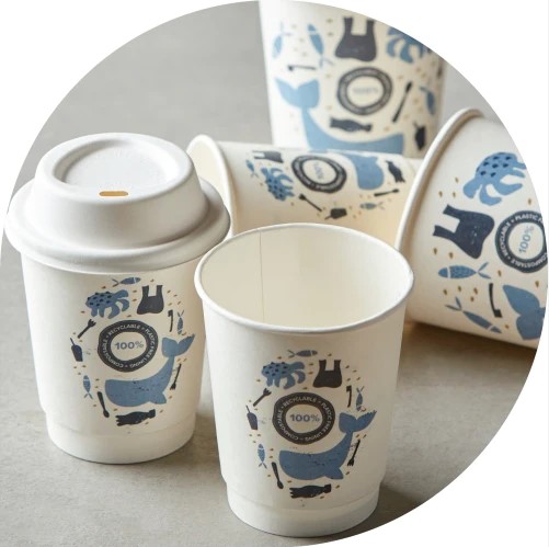 8oz Compostable Aqueous Double Wall Cups - 25 Per Pack